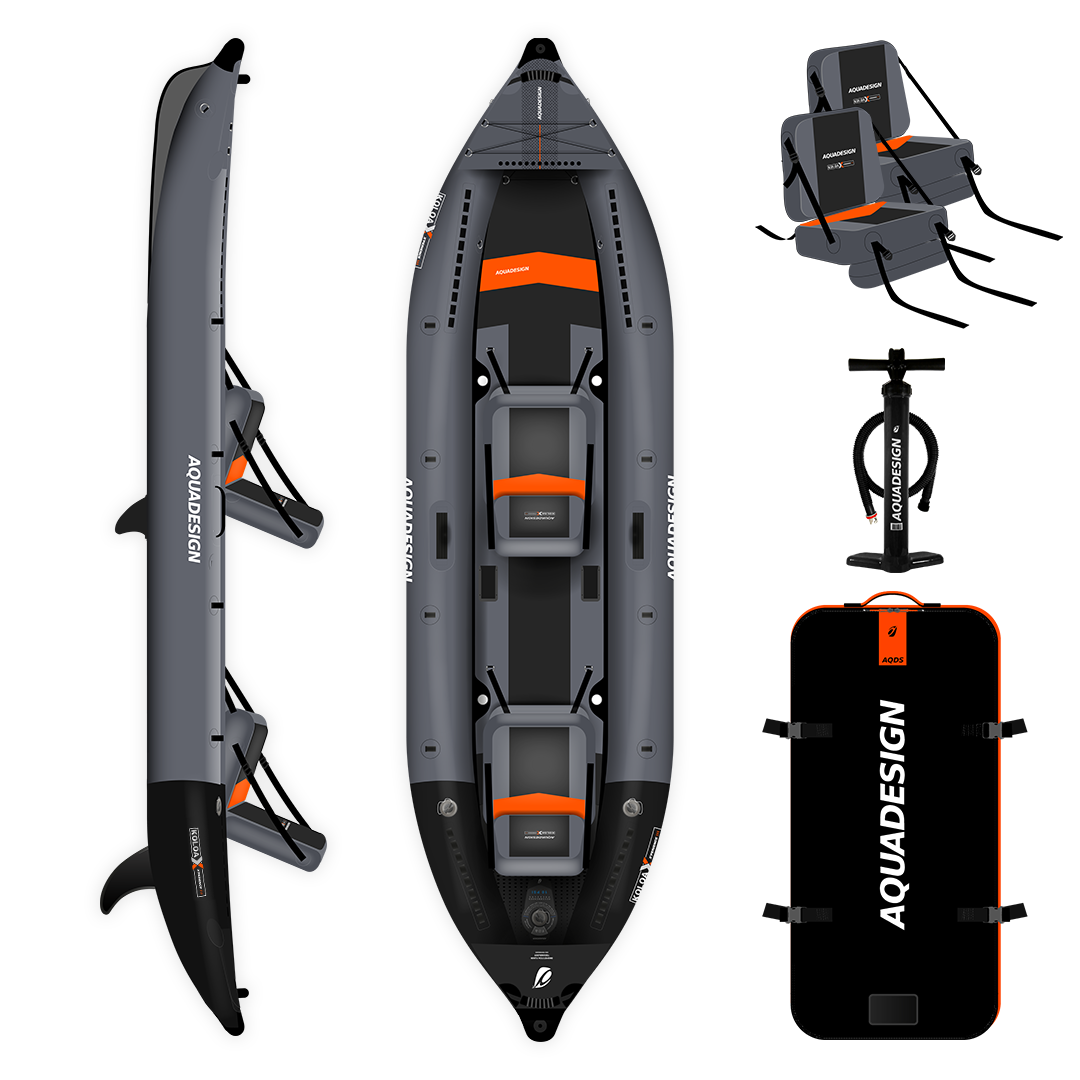 KOLOA X'PERIENCE 360 - KAYAK GONFLABLE POUR PÊCHE/EXPEDITION - 2 PLACES