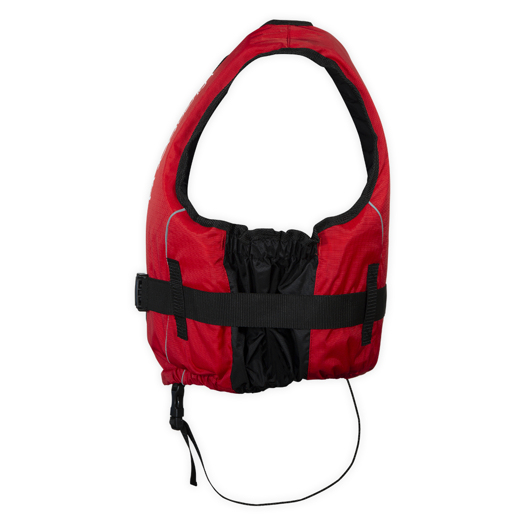 Gilet Slider Colors 50N Aquadesign rouge M/L, vue intérieure dos avec néoprène et sangle entrejambe