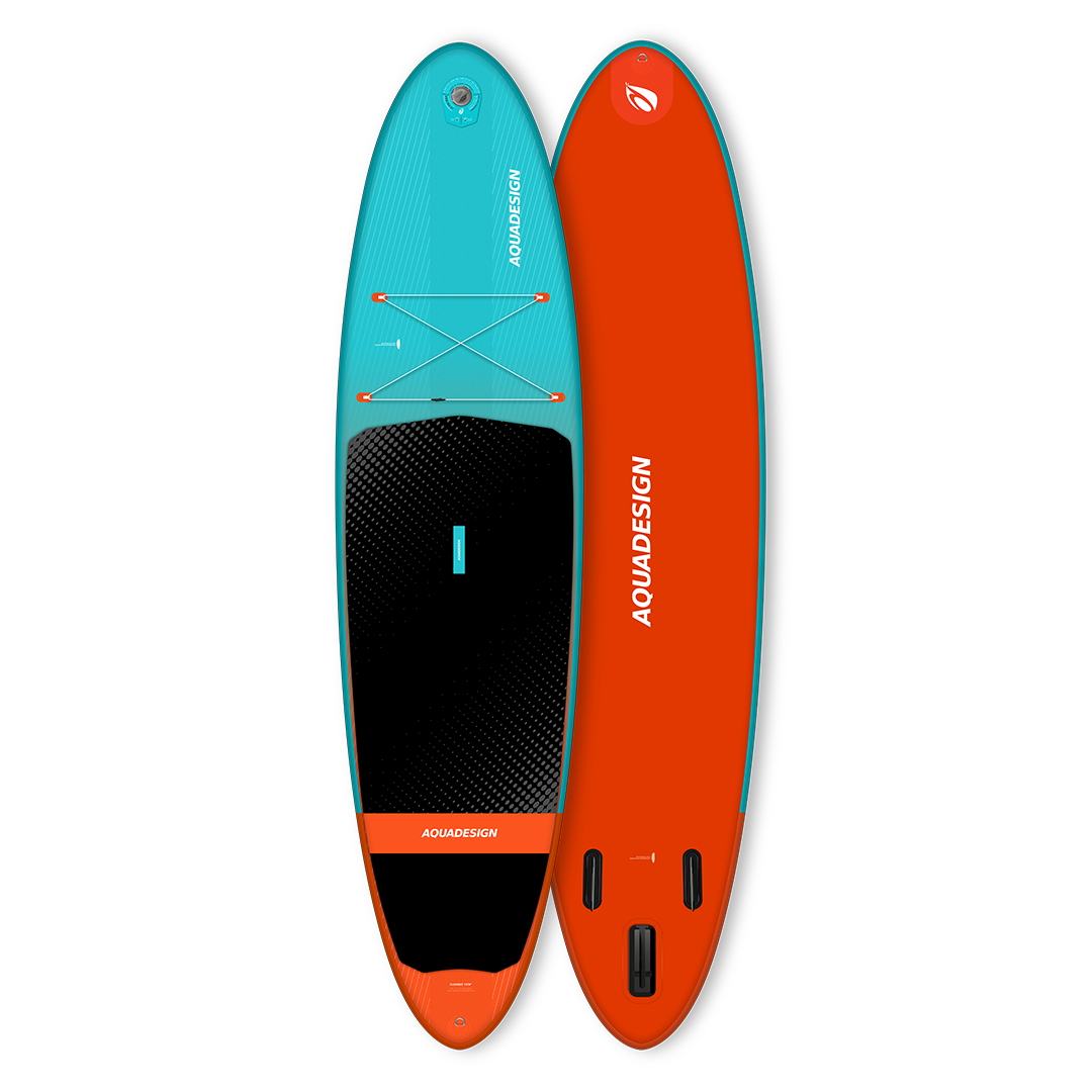 Image avant et arrière du stand up paddle gonflable Django 10'8 Aquadesign