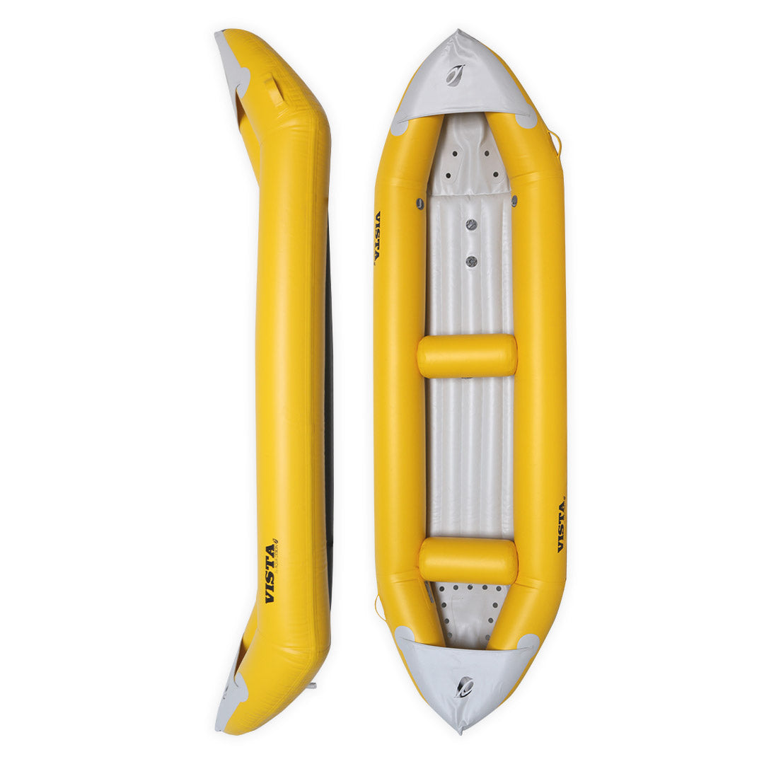 Photo du Canoe Kayak VISTA Jaune Aquadesign - Vue de dessus et de coté