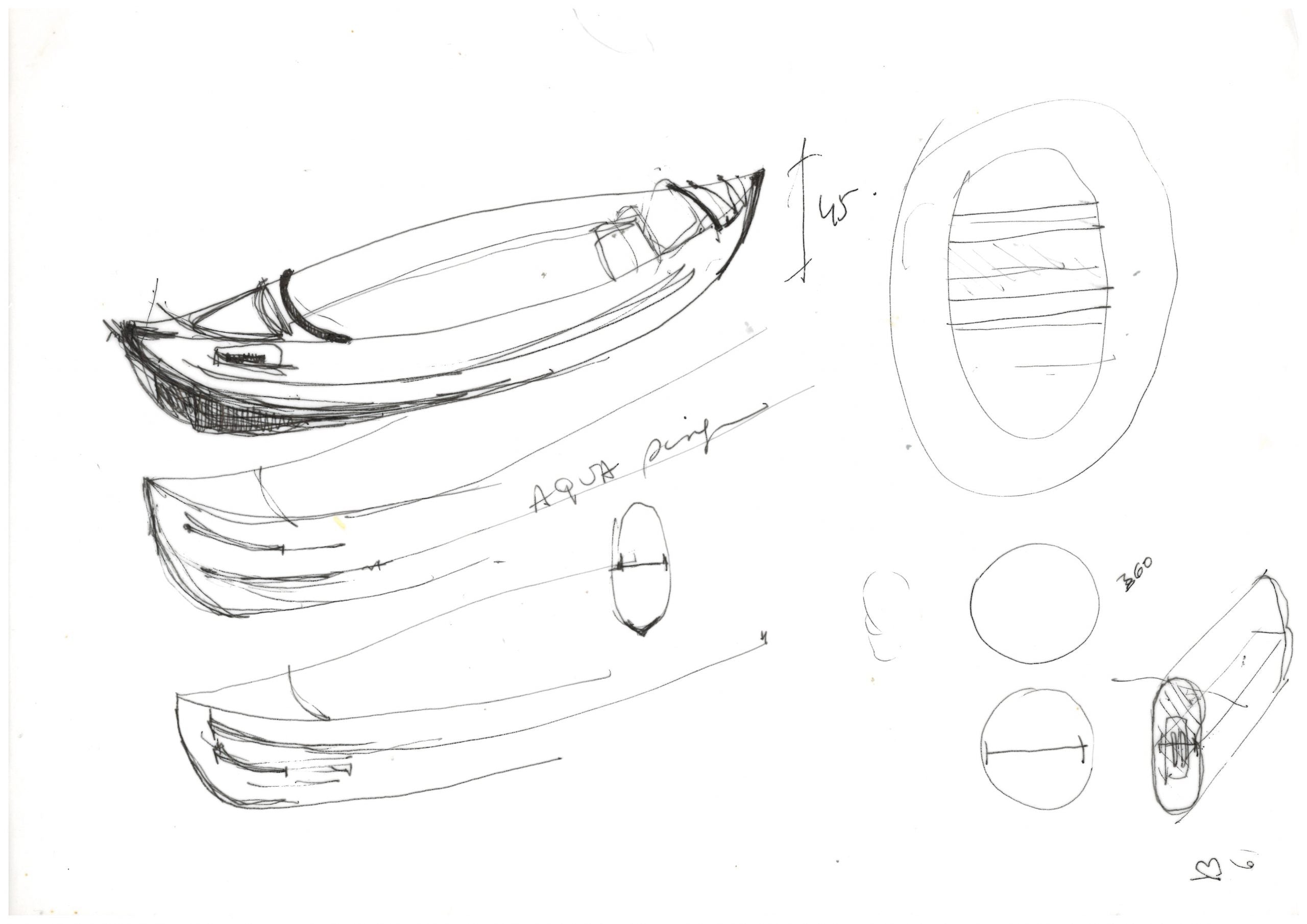 Esquisse d'un canoe Aquadesign