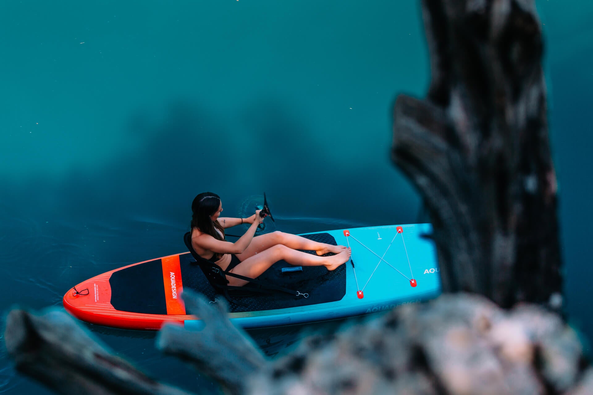 Photo du Paddle SUP/Kayak Django en mode kayak, une stabilité et une maniabilité même pour les débutants