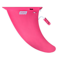 Aileron SUP universel rose fuchsia – profil avec logo AQDS et clip de sécurité – Aquadesign