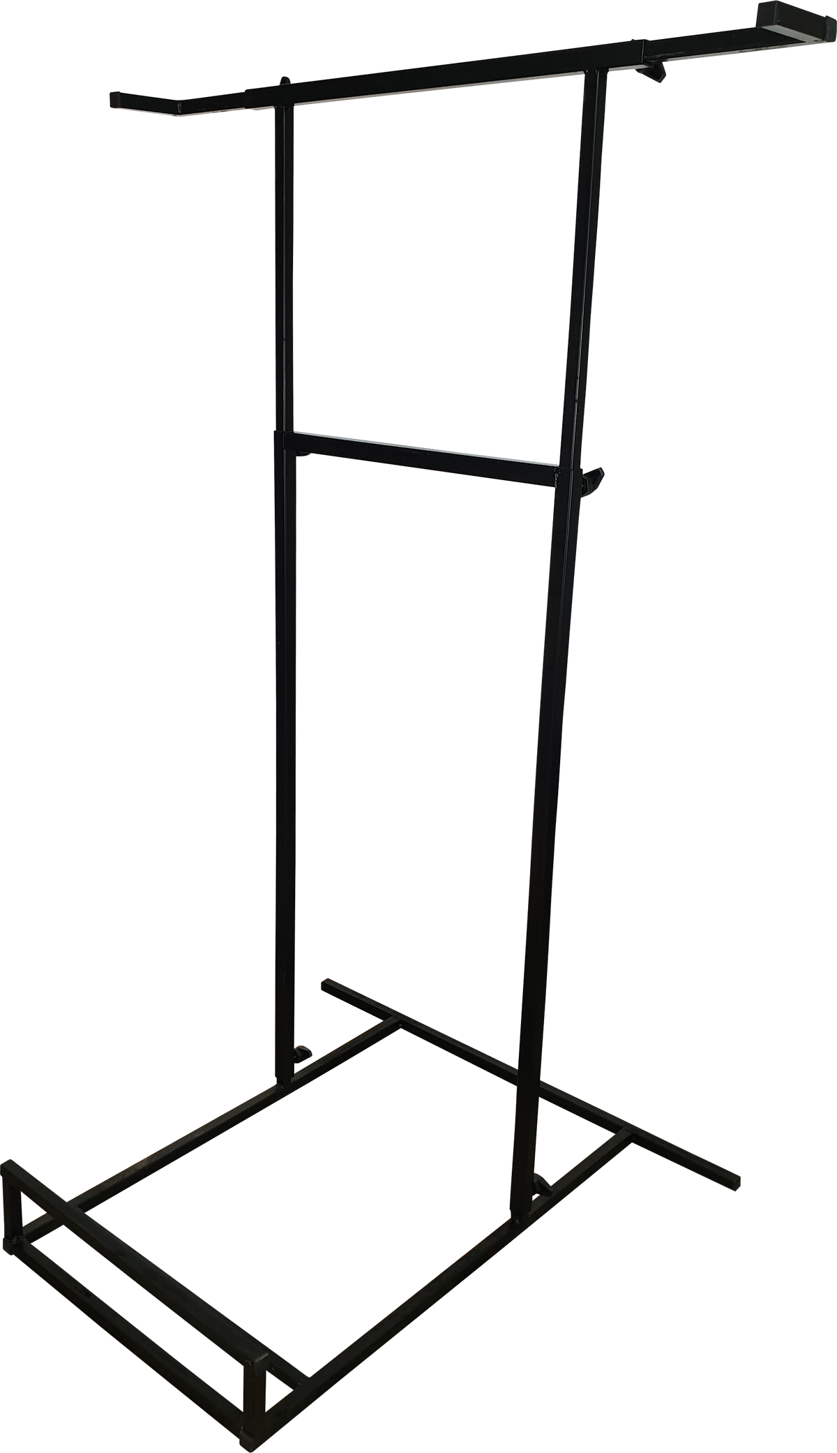 Présentoir SUP 1 place Aquadesign, rack métal noir réglable, vue 3/4 fond blanc