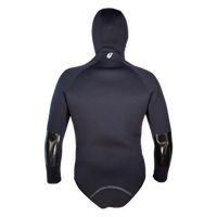 Bolero Ice 5mm néoprène noir avec cagoule – dos et renforts brillants aux coudes – Aquadesign