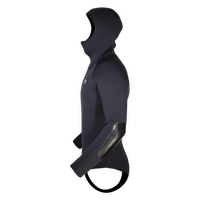 Bolero Ice 5mm néoprène noir avec cagoule – profil renforts brillants aux coudes – Aquadesign