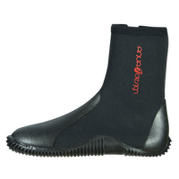 Botillon néoprène Alpine 5mm noir profil extérieur, fermeture éclair et logo rouge, Aquadesign