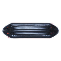 Canoë gonflable Hypalon Explorer II rouge Aquadesign — fond noir dessous, coque anti-abrasion