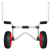 Chariot Nacker sit-on-top aluminium roues rouges – vue de face bras écartés largeur réglable Aquadesign