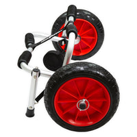 Chariot de transport kayak Standard vue plongeante, roues gonflables rouge et châssis alu Aquadesign