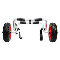 Chariot de transport kayak Standard vue dos, sangles d'arrimage visibles de chaque côté Aquadesign