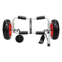 Chariot de transport kayak Standard face, boudin anti-rayure centré et roues gonflables rouge Aquadesign