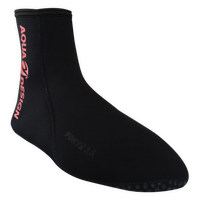 Chaussette néoprène Forte 3,5mm noire profil logo saumon vue 45° Aquadesign