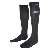 Chaussettes néoprène Titanium Nub noires 1,5 mm vue face intérieure et extérieure Aquadesign