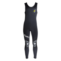 Combinaison Long John Standard 3mm noire face, logo jaune Aquadesign, néoprène sans manches, taille S