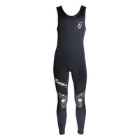 Combinaison Long John Standard 3mm noire face, logo rose vif Aquadesign, néoprène taille XXS