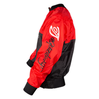 Coupe-vent kayak SUP Racing Aquadesign rouge et noir, vue de profil, studio