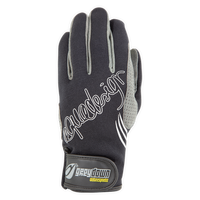 Gants de nautisme Greydown noirs face extérieure, néoprène et Amara perforée grise, Aquadesign