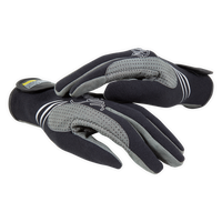 Paire gants Greydown noirs et gris vue en éventail, Amara perforée, nautisme voile Aquadesign