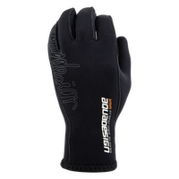 Gants néoprène 3mm Blackout Aquadesign noirs, vue face paume avec grip antidérapant
