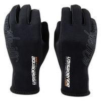 Paire de gants néoprène 3mm Blackout Aquadesign noirs, vue dos des deux mains gauche et droite