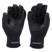 Paire de gants néoprène Blackout Aquadesign noirs, intérieur paume gauche et droite avec grip