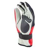 Gants Redstuff rouge noir 225°, détail dos crème et rouge, fermeture velcro poignet Aquadesign