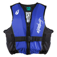Gilet d'aide à la flottabilité 70N Outdoor Club bleu – vue face fermeture zip studio Aquadesign