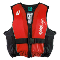 Gilet d'aide à la flottabilité 70N Outdoor Club rouge – vue face fermeture zip studio Aquadesign