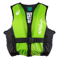 Gilet d'aide à la flottabilité 70N Outdoor Club vert – vue face fermeture zip studio Aquadesign