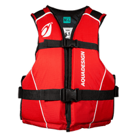 Gilet aide à la flottabilité 70N Trek Colors Aquadesign rouge taille ML, vue de face sangles ajustables