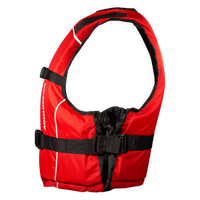 Gilet flottabilité 70N Trek Colors rouge Aquadesign taille M/L, vue profil ouverture ventrale