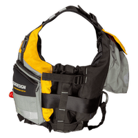 Gilet aide à la flottabilité 70N Trisuli jaune Aquadesign, vue profil montrant volume et sangles