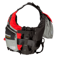 Gilet aide à la flottabilité 70N Trisuli rouge Aquadesign, vue profil montrant volume et sangles