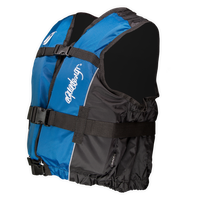 Gilet de kayak Centre Club 70N bleu, vue 3/4 avec logo Aquadesign sur le côté