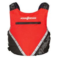 Gilet kayak Ocean 70N rouge dos avec poche zippée et bandes réfléchissantes dorsales – Aquadesign