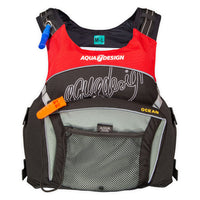 Gilet d'aide à la flottabilité kayak Ocean 70N rouge et noir face avant, sifflet inclus – Aquadesign