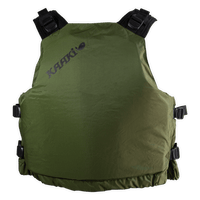 Gilet kayak pêche Kaaki 50N vert kaki dos, dos plat sans rembourrage adapté siège kayak – Aquadesign