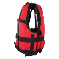 Gilet flottabilité raft Expédition Club 140N rouge profil 3/4 mousse visible Aquadesign