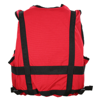 Gilet flottabilité raft Expédition Pro rouge profil 3/4 mousse visible, 140N Aquadesign
