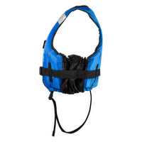 Gilet d'aide à la flottabilité Slider Club 50N bleu vue 45° encolure et sangle élastique – Aquadesign