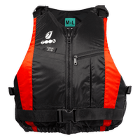 Gilet d'aide à la flottabilité Zoom 50N noir et rouge face avant avec zip et poche – Aquadesign