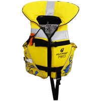 Gilet de sauvetage enfant Piko 100N jaune face avant, col relevé, bande réfléchissante – Aquadesign