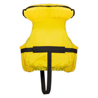 Gilet de sauvetage enfant Kid 100N jaune vue de dos avec sangle de sécurité – Aquadesign