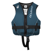 Gilet d'aide à la flottabilité 50N Slider Colors Aquadesign bleu canard taille XS, face, studio