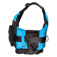 Gilet Upano 50N Aquadesign bleu, vue intérieure dos avec sangles et anneau inox, kayak