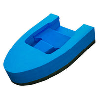 Hydrospeed mousse Splash bleu ciel, vue 3/4 dessus, logement poitrail et poignées, Aquadesign