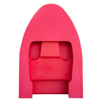 Hydrospeed mousse Splash rouge, vue dessus, appuie-poitrail et sangles intégrés, Aquadesign