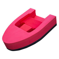 Hydrospeed mousse Splash rouge vif, vue 3/4 dessus, logement poitrail et poignées, Aquadesign