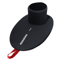 Jupe de kayak néoprène Evolve 4mm noire avec languette rouge et logo Aquadesign, vue de profil